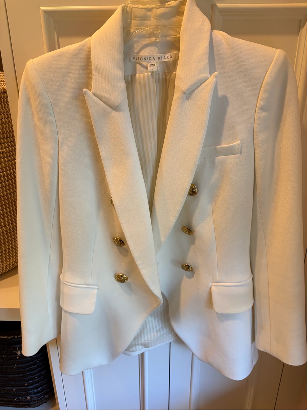 Veronica Beard Empire Dickey Blazer White